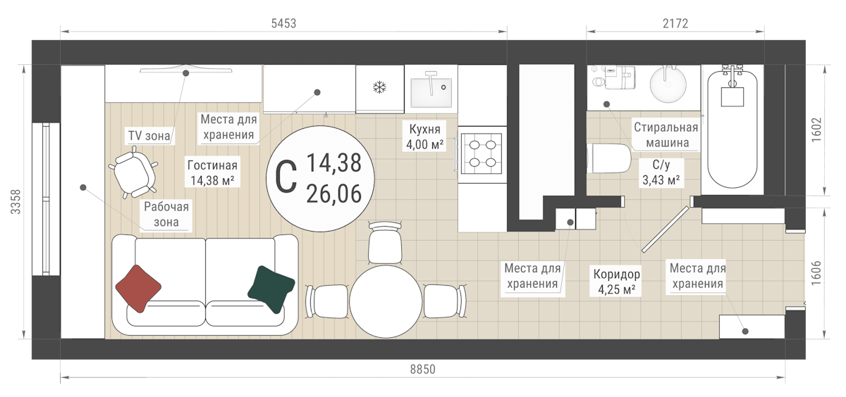 Изображение планировки квартиры